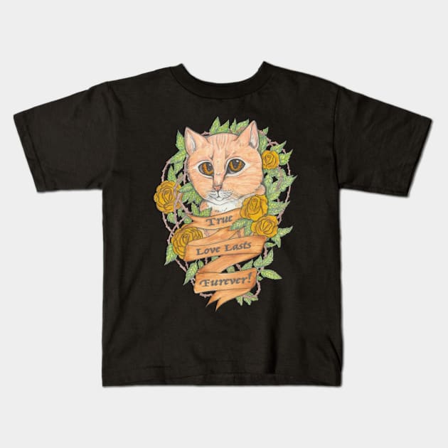 Orange Tabby Cat Kids T-Shirt by JenStedman73